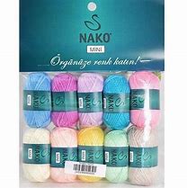 Nako Mini Package of 10 Pastel Colours 100% Premium Acrylic #2 Weight Yarn